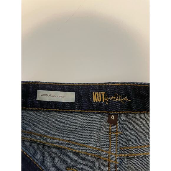 Kut from the Kloth Size 4 Farrah Baby Bootcut Jeans Stretch Dark Wash - Picture 3 of 7